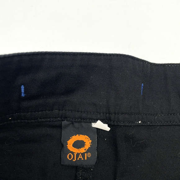 OJAI Black Stretch White Stitch Button Pocket Cargo Skirt Size L 32x19" - Picture 2 of 11